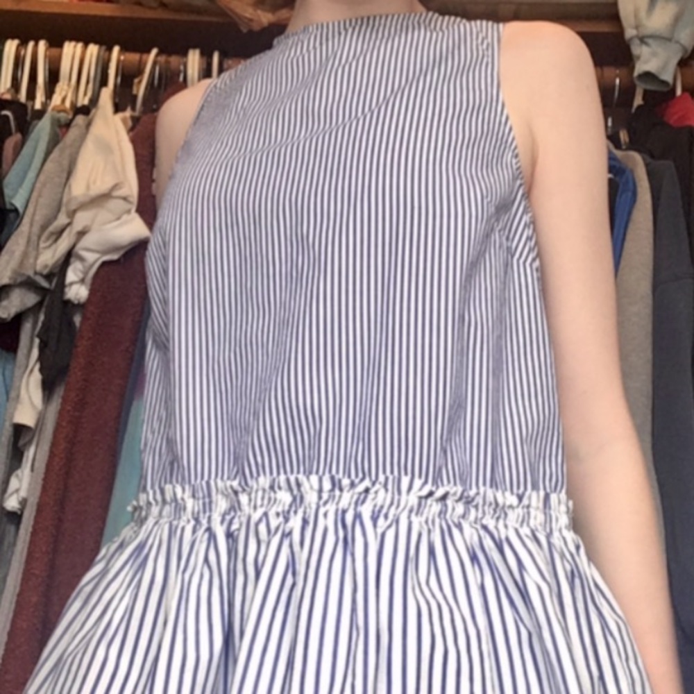 J.Crew blue and white blouse